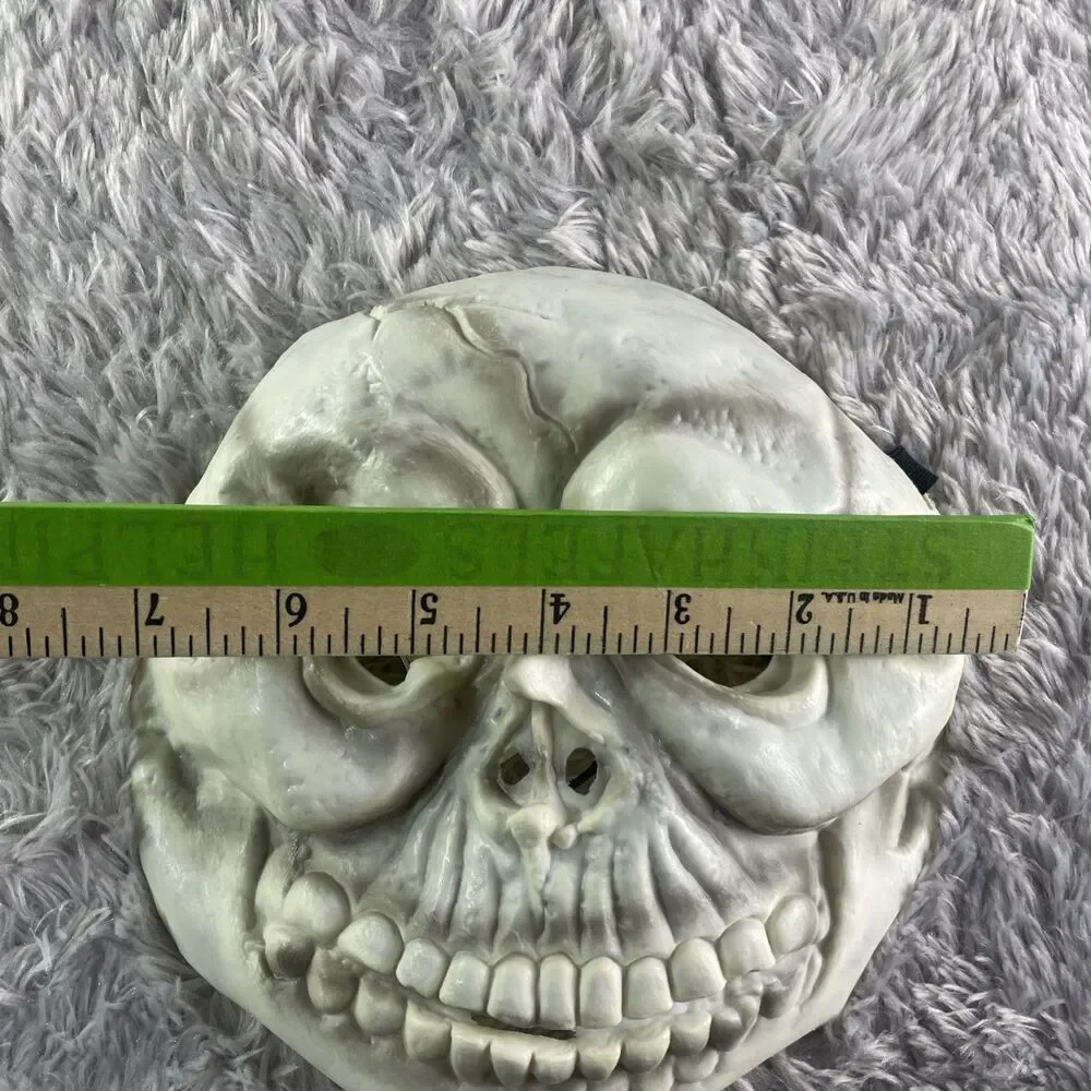 Vintage Halloween Skull Mask White One Size Costume Cosplay Horror Creepy Scare